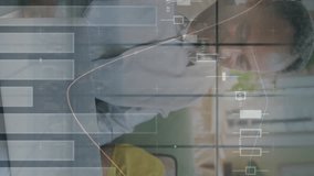 Animation of financial data processing over businesspeople in office. Global business finance data processing and technology concept digitally generated video. - Powered by Shutterstock - Get 15% off with code: PIKWIZARD15