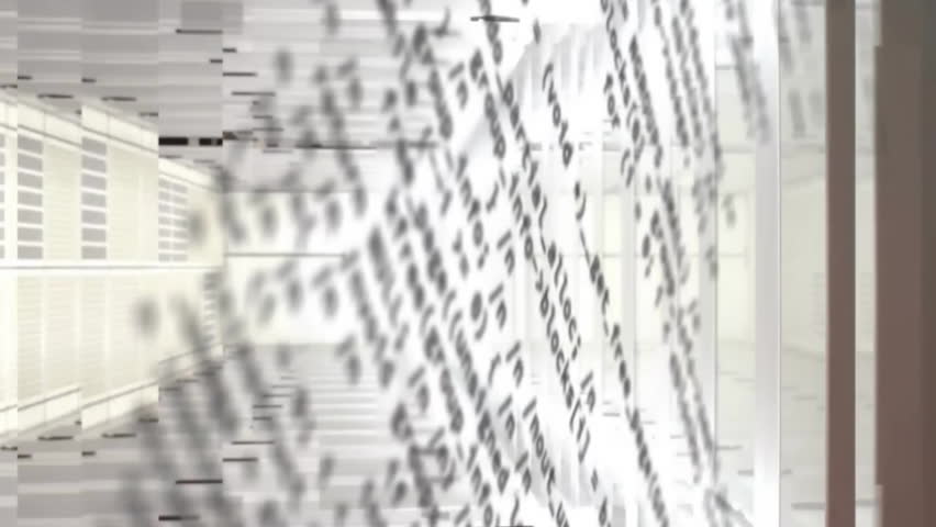 Animation of computer language and map over data server room. Digital composite, multiple exposure, global, coding, programming language, data center, networking, technology, network server concept. - Powered by Shutterstock - Get 15% off with code: PIKWIZARD15