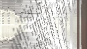 Animation of computer language and map over data server room. Digital composite, multiple exposure, global, coding, programming language, data center, networking, technology, network server concept. - Powered by Shutterstock - Get 15% off with code: PIKWIZARD15