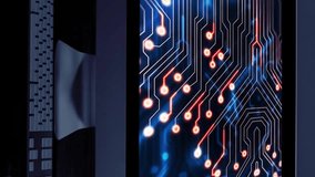 Animation of world map over computer screen with computer circuit board. Global technology, computing and digital interface concept digitally generated video. - Powered by Shutterstock - Get 15% off with code: PIKWIZARD15