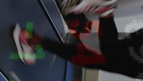 Animation of graphs and financial data over back view of african american woman on treadmill. Sport, active lifestyle, gym and finance concept digitally generated video. - Powered by Shutterstock - Get 15% off with code: PIKWIZARD15