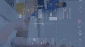 Animation of financial data processing over caucasian women using laptop. Global connections, data processing and digital interface concept digitally generated video. - Powered by Shutterstock - Get 15% off with code: PIKWIZARD15