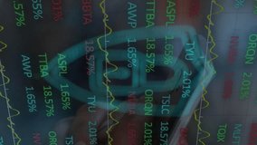 Animation of financial data and digital padlock over hands of caucasian man using smartphone. Digital safety, data processing and technology concept digitally generated video. - Powered by Shutterstock - Get 15% off with code: PIKWIZARD15