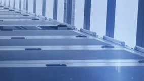 Animation of arrows and data processing over computer servers. Global social media, computing, data processing and digital interface concept digitally generated video. - Powered by Shutterstock - Get 15% off with code: PIKWIZARD15