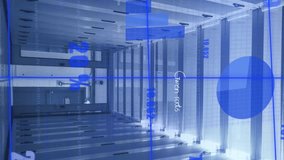 Animation of data processing and mathematical equations against empty computer server room. Cyber security and business data storage technology concept - Powered by Shutterstock - Get 15% off with code: PIKWIZARD15