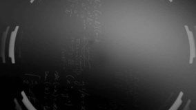 Animation of data processing and scope scanning with mathematical equations on black background. Global technology, computing and digital interface concept digitally generated video. - Powered by Shutterstock - Get 15% off with code: PIKWIZARD15