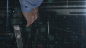 Animation of data processing with cyber attack warning over technician and computer servers. global internet security, cyber crime, data processing and technology concept digitally generated video. - Powered by Shutterstock - Get 15% off with code: PIKWIZARD15