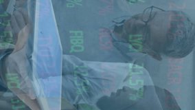 Executive is using a digital tablet to view financial data and graphs. the tablet display is representing global business, technology, finance, economy and development. - Powered by Shutterstock - Get 15% off with code: PIKWIZARD15