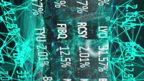 Animation of stock market data processing and plexus network against screens with data processing. Global economy and business networking technology concept - Powered by Shutterstock - Get 15% off with code: PIKWIZARD15