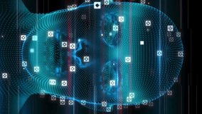 Animation of round scanners and data processing over spinning human head model and light trails. Computer interface and medical research technology concept - Powered by Shutterstock - Get 15% off with code: PIKWIZARD15