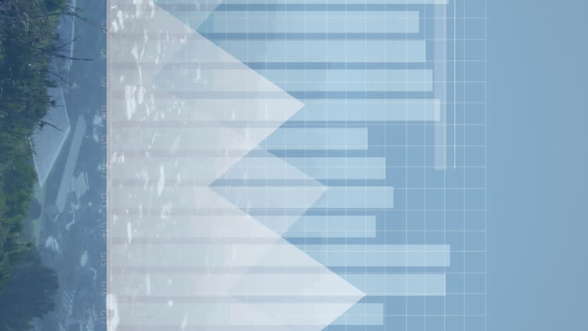 Animation of statistical data processing against aerial view of cityscape. Business data and analytics technology concept - Powered by Shutterstock - Get 15% off with code: PIKWIZARD15