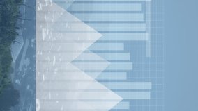 Animation of statistical data processing against aerial view of cityscape. Business data and analytics technology concept - Powered by Shutterstock - Get 15% off with code: PIKWIZARD15