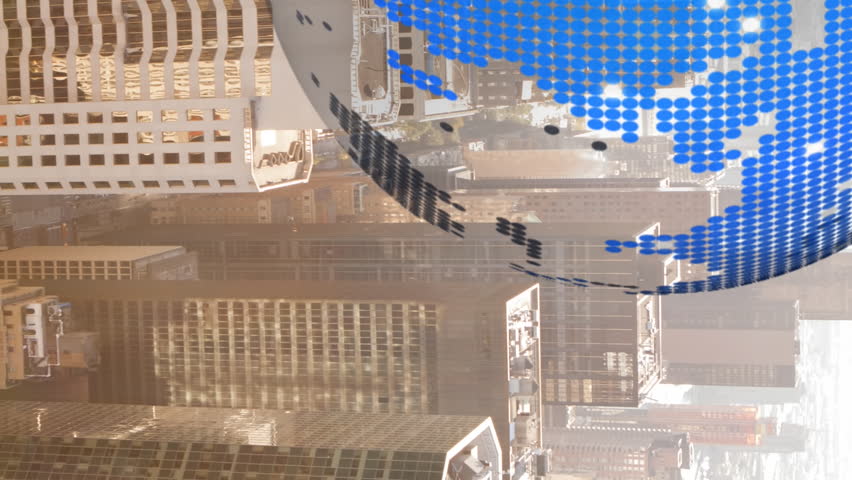 Animation of digital brain, moving clocks and globe over cityscape. global business, data processing and digital interface concept digitally generated video. - Powered by Shutterstock - Get 15% off with code: PIKWIZARD15