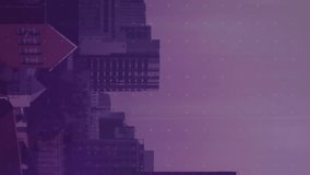 Animation of data processing over cityscape. Global business, finances, computing and data processing concept digitally generated video. - Powered by Shutterstock - Get 15% off with code: PIKWIZARD15