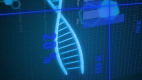 Animation of statistical data processing over grid network against chemical and dna structures. Medical research and science technology concept - Powered by Shutterstock - Get 15% off with code: PIKWIZARD15