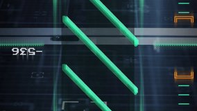 Animation of lines in viewfinder with changing numbers over data server racks. Digital composite, multiple exposure, business, growth, data center, networking, technology and network server. - Powered by Shutterstock - Get 15% off with code: PIKWIZARD15