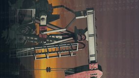 Animation of financial data processing over oil rig. Global finance, business, connections, computing and data processing concept digitally generated video. - Powered by Shutterstock - Get 15% off with code: PIKWIZARD15