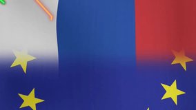 Animation of diagrams over flags of netherlands and eu. Technology, patriotism, flags and digital interface concept digitally generated video. - Powered by Shutterstock - Get 15% off with code: PIKWIZARD15