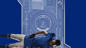 Animation of scopes scanning and data processing with american football player. global sports, competition technology and digital interface concept digitally generated video. - Powered by Shutterstock - Get 15% off with code: PIKWIZARD15