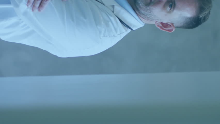 Animation of chemical structures over caucasian male doctor. Global medicine and healthcare services concept digitally generated video.