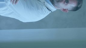 Animation of chemical structures over caucasian male doctor. Global medicine and healthcare services concept digitally generated video. - Powered by Shutterstock - Get 15% off with code: PIKWIZARD15