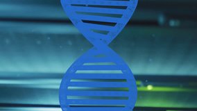 Animation of data processing and dna strand over server room. Global business and digital interface concept digitally generated video. - Powered by Shutterstock - Get 15% off with code: PIKWIZARD15