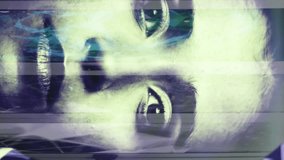 Animation of social media icons and female face over server room. Global connections, data processing and digital interface concept digitally generated video. - Powered by Shutterstock - Get 15% off with code: PIKWIZARD15