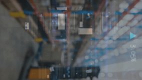 Animation of data processing with scope scanning over warehouse. Global connections, computing and digital interface concept digitally generated video. - Powered by Shutterstock - Get 15% off with code: PIKWIZARD15