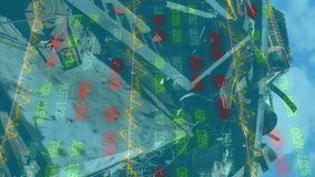 Animation of financial data processing statistic recording over rubbish disposal site. Global finance business economy environment concept digitally generated image. - Powered by Shutterstock - Get 15% off with code: PIKWIZARD15