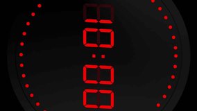 Animation of red digital timer changing with dots in circle on black background. Time, digital interface and data processing concept digitally generated video. - Powered by Shutterstock - Get 15% off with code: PIKWIZARD15