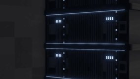 Brain icon and data processing animation over server racks in data center. Technology, data storage, artificial intelligence, networking, cybersecurity, innovation - Powered by Shutterstock - Get 15% off with code: PIKWIZARD15