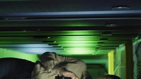 Cloud computing animation over woman holding tablet in server room. Technology, digital, infrastructure, data, networking, security - Powered by Shutterstock - Get 15% off with code: PIKWIZARD15