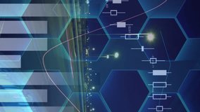 Animation of financial data processing over hexagons and cityscape at night. digital interface global connection concept digitally generated video. - Powered by Shutterstock - Get 15% off with code: PIKWIZARD15