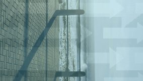 Multiple arrow moving upwards against african american woman running on the promenade. sports and fitness concept - Powered by Shutterstock - Get 15% off with code: PIKWIZARD15