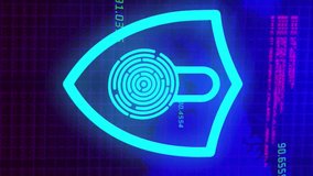 Animation of digital shield with padlock and fingerprint over data processing and world map. global internet security, data processing, connections and digital interface concept digitally generated - Powered by Shutterstock - Get 15% off with code: PIKWIZARD15