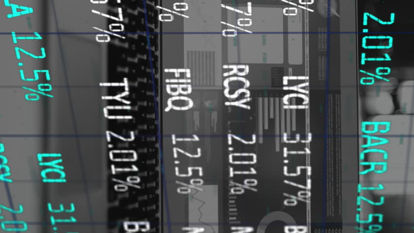 Digital composite video of stock market data processing against laptop on office desk. global finance and business concept - Powered by Shutterstock - Get 15% off with code: PIKWIZARD15