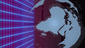 Animation of scope scanning, globe spinning and data processing. digital interface, global connection and communication concept digitally generated video. - Powered by Shutterstock - Get 15% off with code: PIKWIZARD15