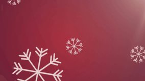 Animation of shiny baubles with falling snowflakes and gold christmas tree on red background. Christmas, winter, festivity, tradition and celebration concept digitally generated video. - Powered by Shutterstock - Get 15% off with code: PIKWIZARD15
