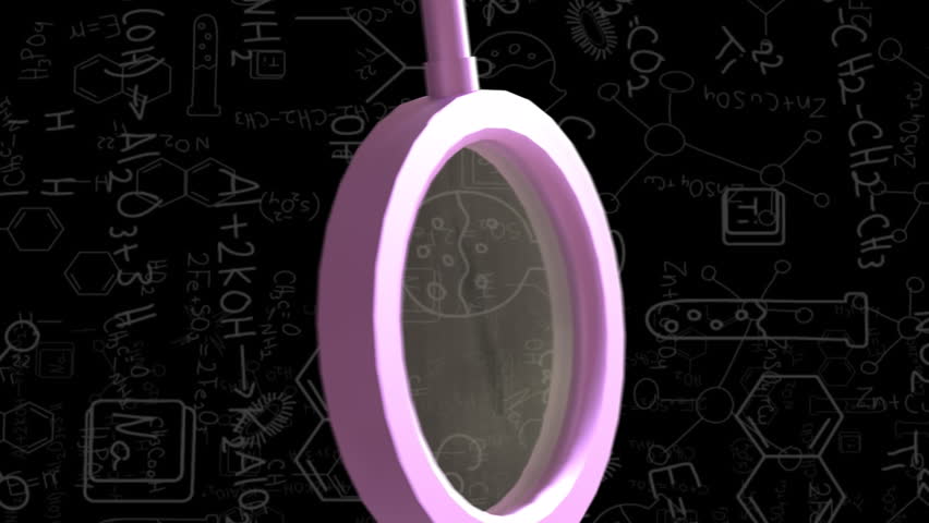 Animation of magnifying glass, mathematical equations and dna strand diagrams over black background. Science, research and learning concept digitally generated video. - Powered by Shutterstock - Get 15% off with code: PIKWIZARD15