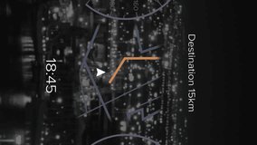 Animation of electric car data processing over cityscape. Global business, digital interface, finances, computing and data processing concept digitally generated video. - Powered by Shutterstock - Get 15% off with code: PIKWIZARD15