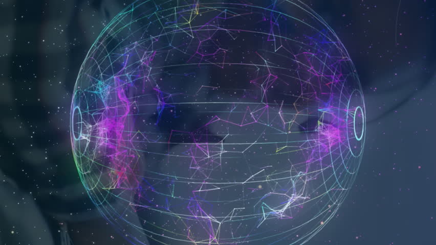 Animation of glowing digital globe spinning over schoolboys working in an office together, wearing phone headsets high fiving. Education business economy interface concept digital composite. - Powered by Shutterstock - Get 15% off with code: PIKWIZARD15