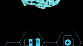 Animation of medical icons and digital head on black background. Global medicine and digital interface concept digitally generated video. - Powered by Shutterstock - Get 15% off with code: PIKWIZARD15