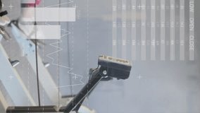 Animation of data processing on interface over diverse group training on rowing machines at gym. Fitness, exercise, strength, data, digital interface and technology digitally generated video. - Powered by Shutterstock - Get 15% off with code: PIKWIZARD15