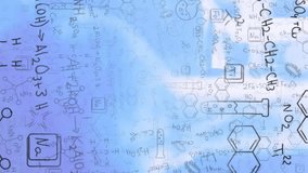 Digital animation of chemical structures and equations floating against blue background. school and education concept - Powered by Shutterstock - Get 15% off with code: PIKWIZARD15