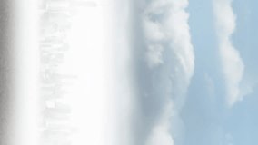 Animation of clouds with electronic devices over cityscape. Global cloud computing, digital interface and data processing concept digitally generated video. - Powered by Shutterstock - Get 15% off with code: PIKWIZARD15