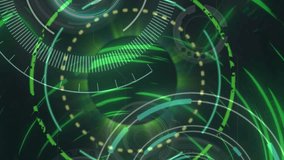 Animation of green neon circles moving on black background. Colour, movement and shapes concept digitally generated video. - Powered by Shutterstock - Get 15% off with code: PIKWIZARD15