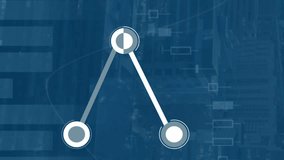 Animation of connecting dots, mathematical equations and 3d city model spinning over tall buildings. Architectural engineering and business technology concept - Powered by Shutterstock - Get 15% off with code: PIKWIZARD15