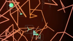 Animation of digital icons, plexus networks and data processing against red background. Global networking and business technology concept - Powered by Shutterstock - Get 15% off with code: PIKWIZARD15