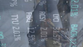 Animation of trading board, graphs, african american father and daughter watching video on tablet. Digital composite, multiple exposure, beach, love, togetherness and stock market concept. - Powered by Shutterstock - Get 15% off with code: PIKWIZARD15