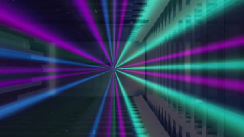 Animation of qr code and shapes over server room. Global technology, computing and digital interface concept digitally generated video. - Powered by Shutterstock - Get 15% off with code: PIKWIZARD15